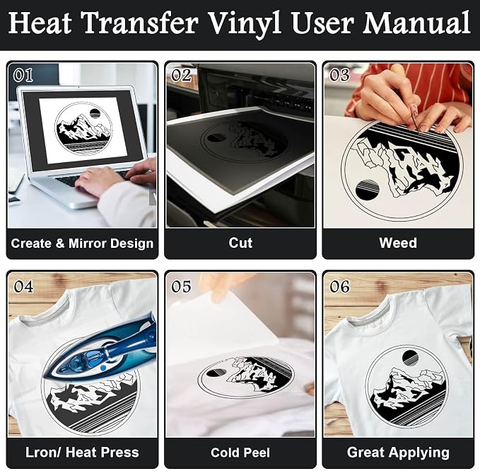 Flasoo Heat Transfer Vinyl Rolls, Compatible
