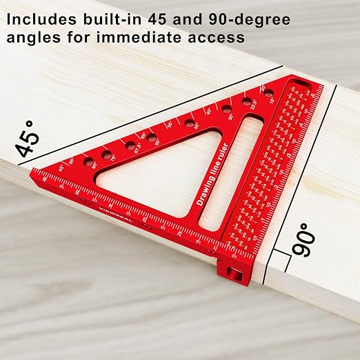 Large Carpenter Square 6.5''x5.79''Protractor Ruler