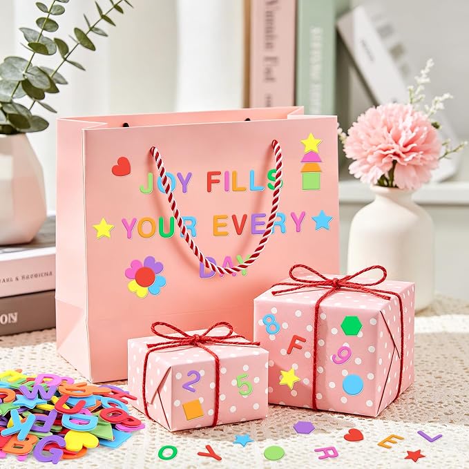 1328 PCS Foam Letter Stickers, Foam Alphabet Number Shape Stickers, Self