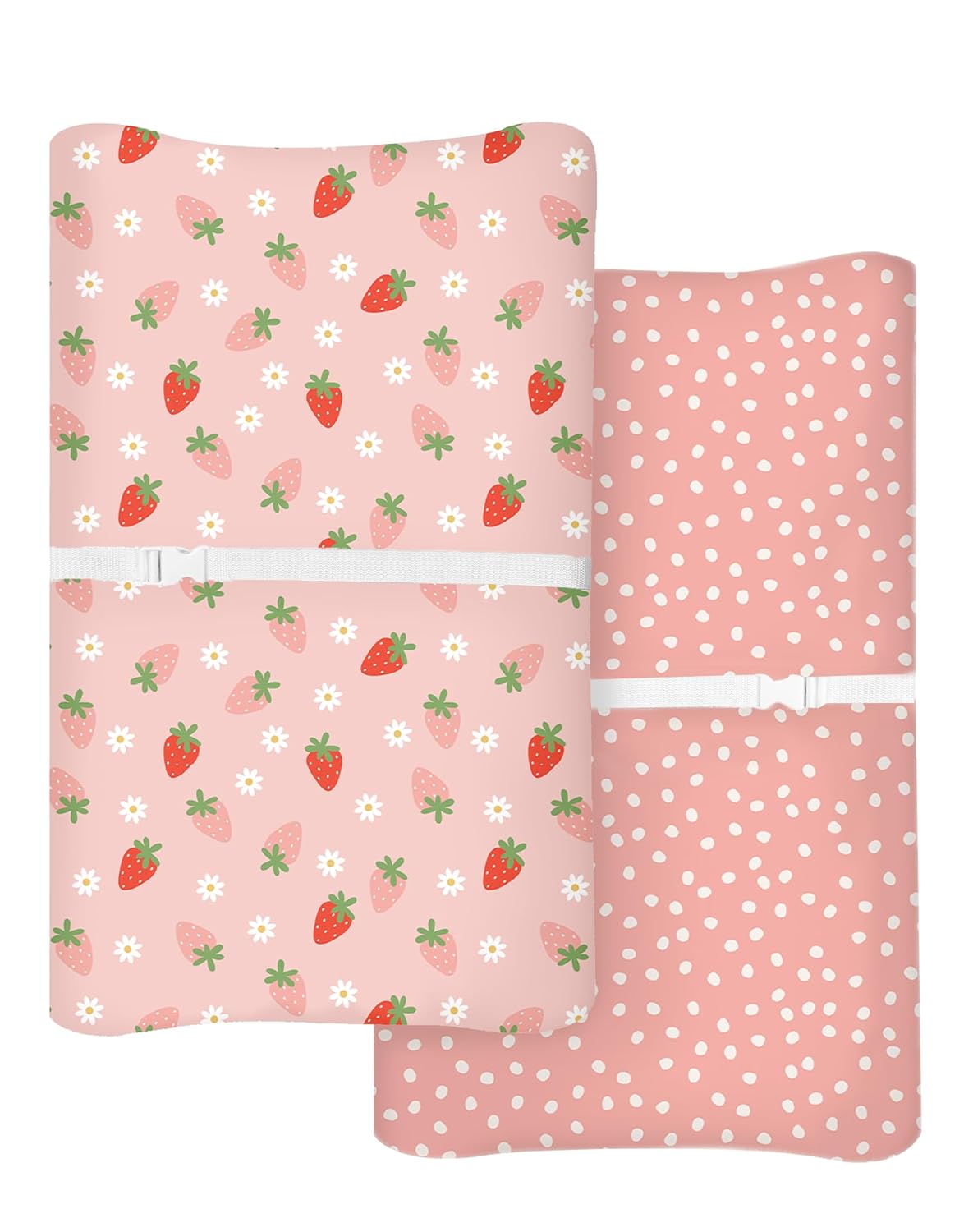 Changing Pad Cover for Baby Boys Girls 2 Pack, Fits Standard 32”×16” Changing Table Pads, Silky Breathable Stretch Knit, Machine Washable (Blush Berry)