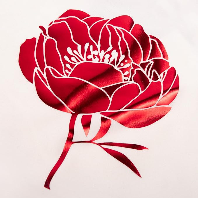 VINYL FROG Red Metallic Foil Heat Transfer Vinyl 12" x5ft Red HTV Vinyl Roll