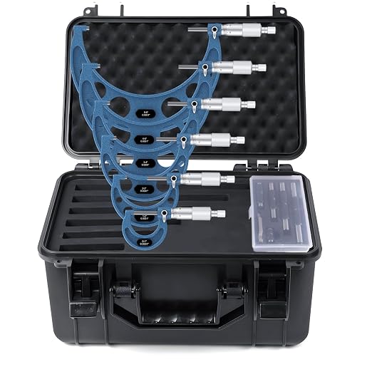 HDLNKAK 0-6 inch Outer Diameter Micrometer Set, 6-Piece high-Precision