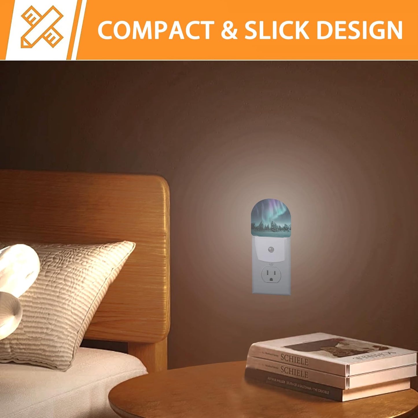 Aurora Forest Night Light - LED Wall Sconce for Bedroom, Bathroom, Hallway, Plug in Decorative Lighting, Gift Ready LED Wall Lamp for Women