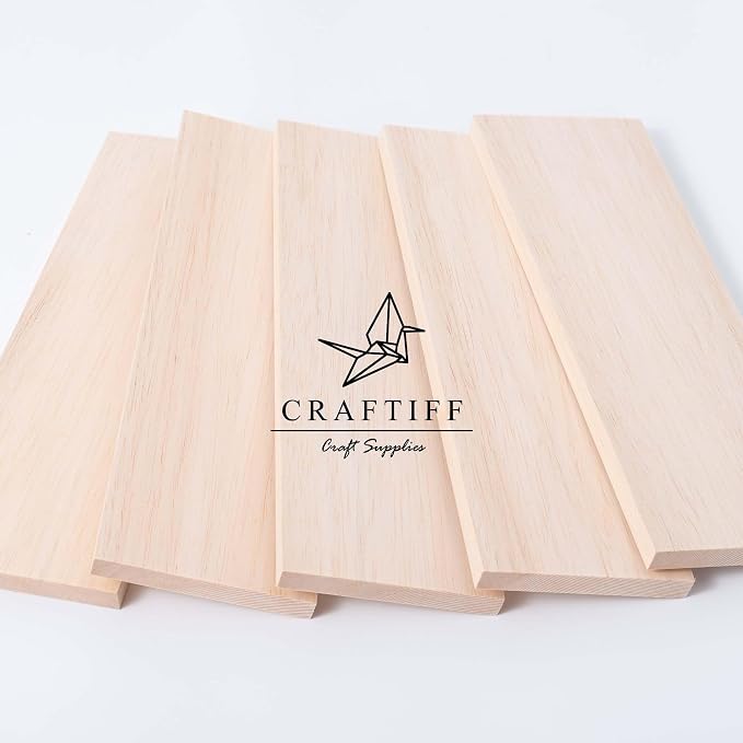 Balsa Wood Sheets 1/2" Inch Thick 12" x 4" Unfinished Wooden Board by Craftiff