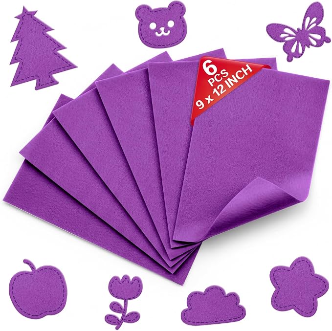 Purple Soft Felt Sheets for Crafts, 1.6mm Thick, Kids' Crafts, DIY Projects