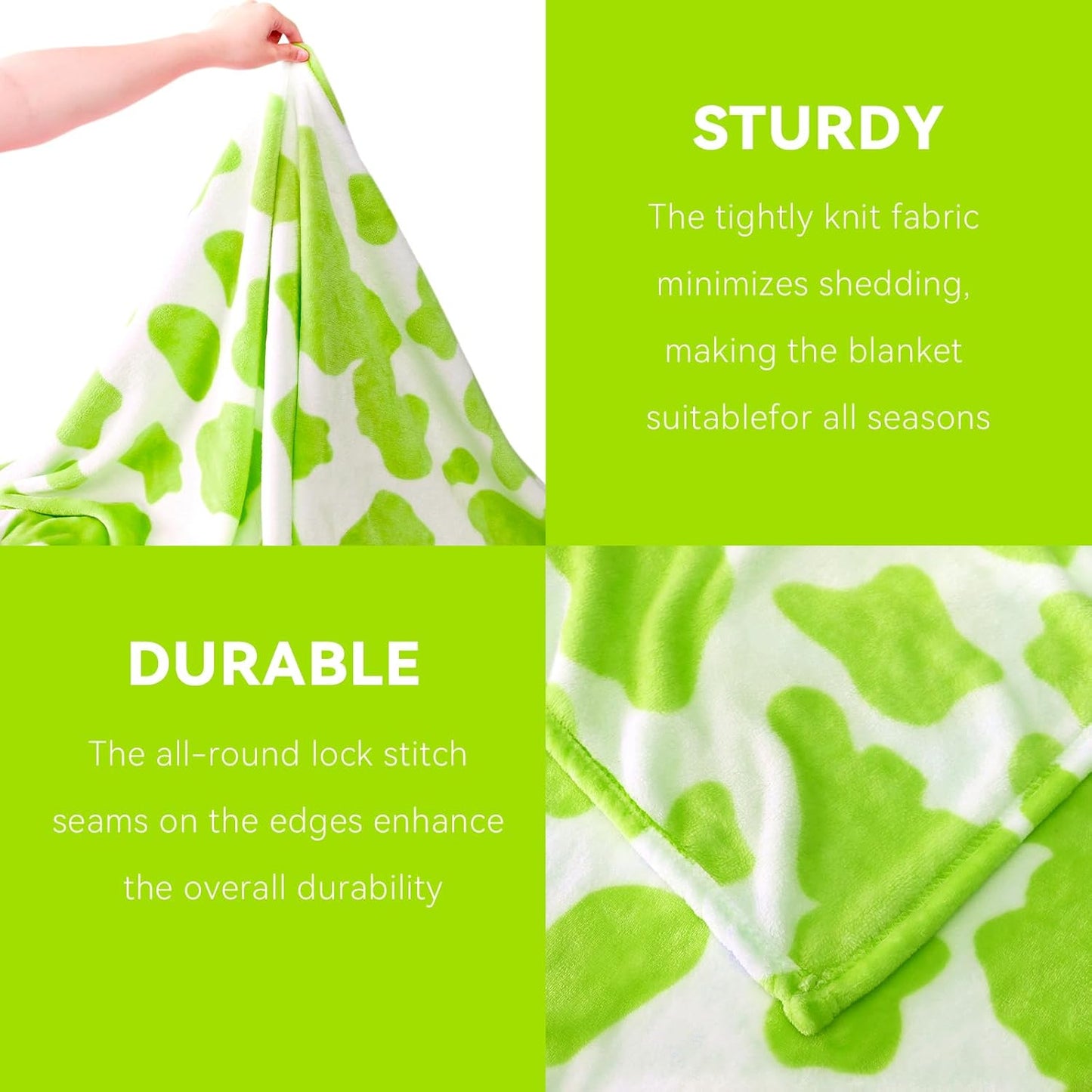 Queen Size Fleece Blanket Lime Green 90"x90" - Extra Large Lightweight Soft Warm Fuzzy Throw for Bed, Couch, Home Decor