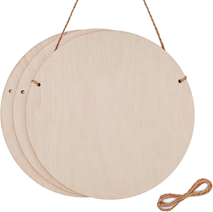 16 Inch Wood Circles for Crafts, 1/4" Thick 3 Pack 5-ply Poplar | Unfinished