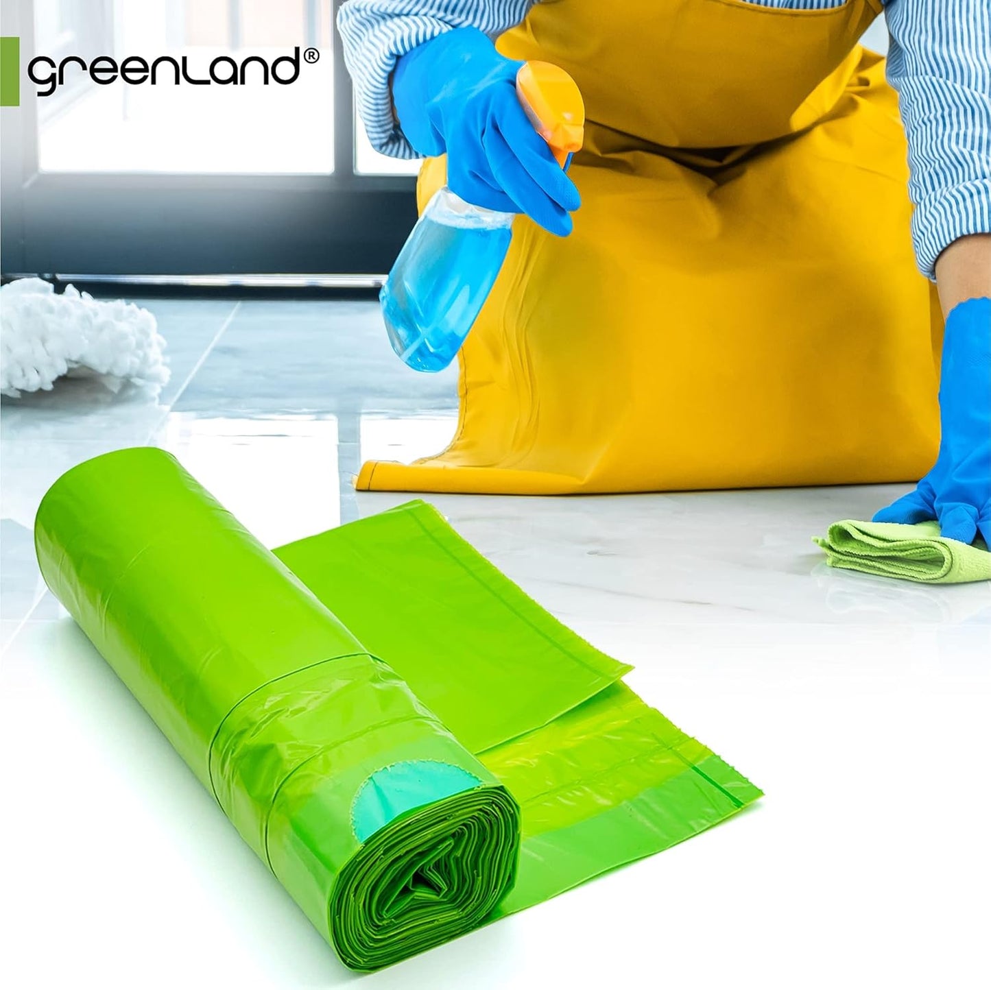Greenland Biodegradable 60 Trash Bags Compatible with Simplehuman (Code H, 60 Bags, 8-9 Gallons)