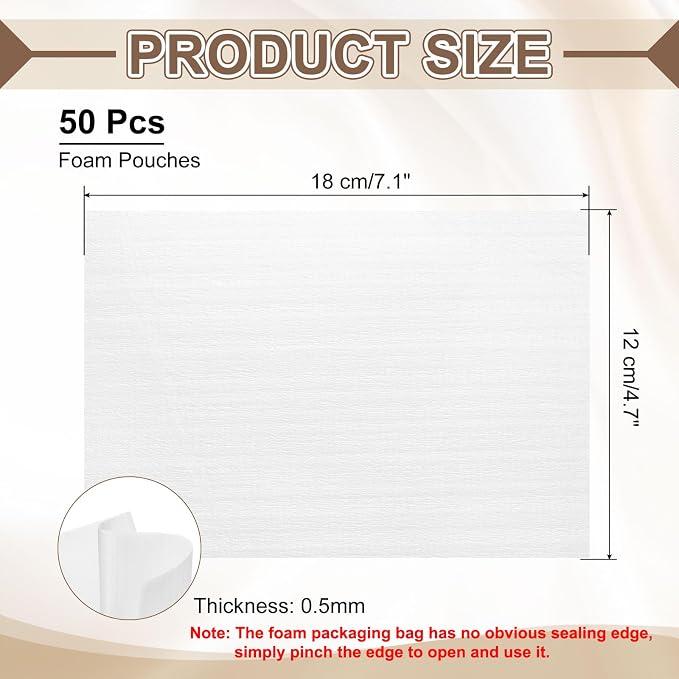 uxcell 50 Pcs Cushion Foam Pouches, Photo Frame