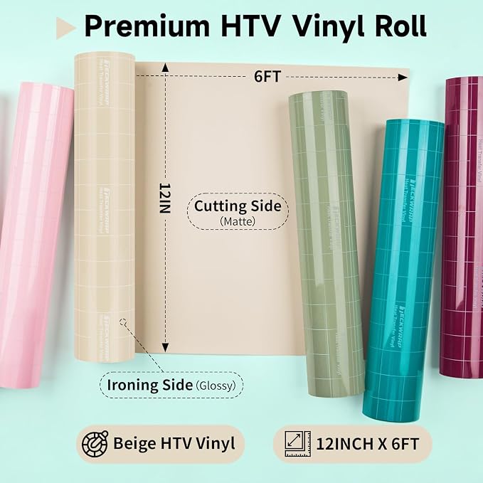 TECKWRAP Heat Transfer Vinyl for T-Shirts, 50+ Washes, REACH Certified & Dryer