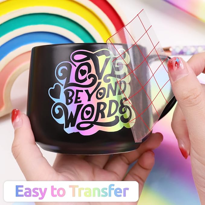 WRAPXPERT Rainbow Vinyl Permanent Adhesive Roll, Contact Paper, Car Decal