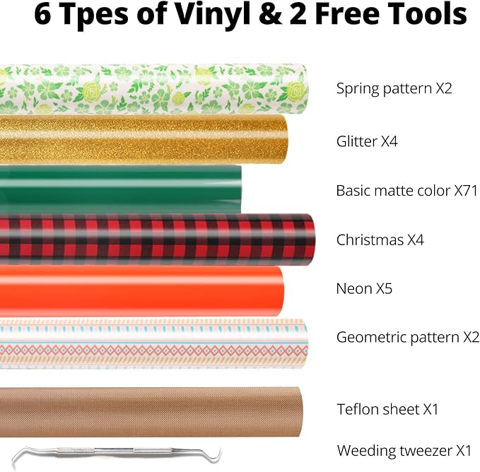 HTVRONT HTV Heat Transfer Vinyl Bundle, 90 Pack 12" x 10" Iron on Vinyl