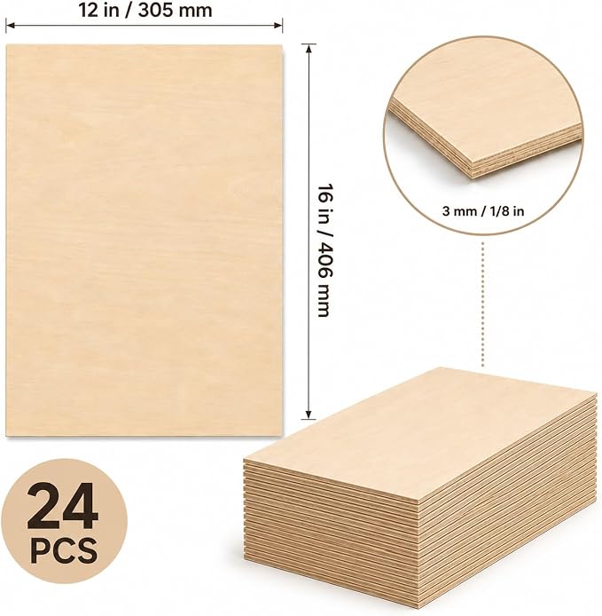 3mm Basswood Sheets 1/8 Inch