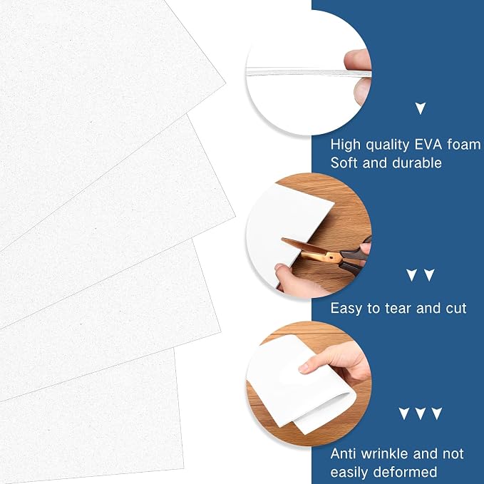 Innconee 30 Pcs Embroidery Foam 3D 3mm EVA Puffy Foam Sheets