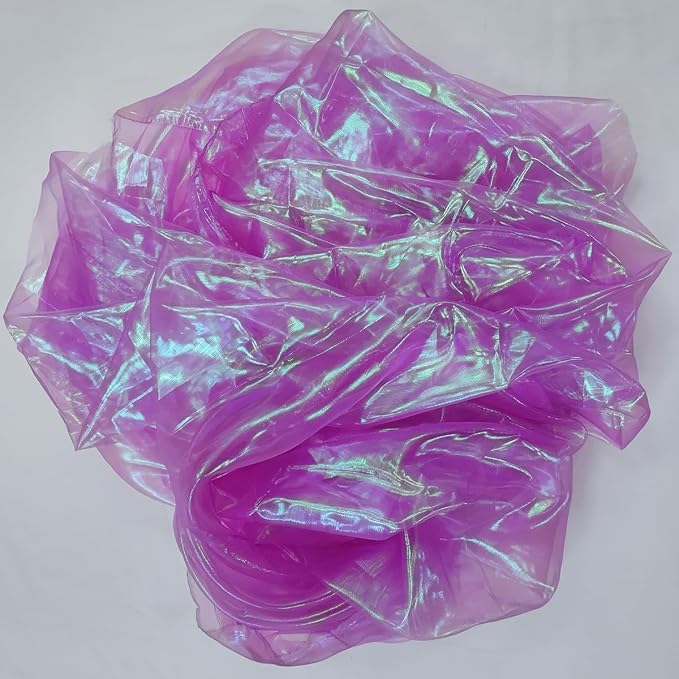 3.3 Yard Magic Rose Purple Organza Fabric