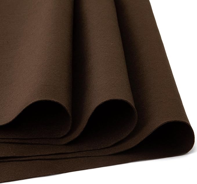 HaoFeiJH Brown Felt Fabric 36" X 36" 1.6mm，Fabric Sheets Soft Woven Acrylic