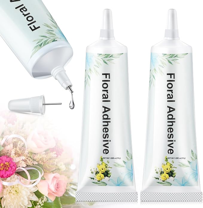 MotiMind 2 Pack Floral Glue 50 ml, Fast Drying Flower Floral Adhesive | Strong