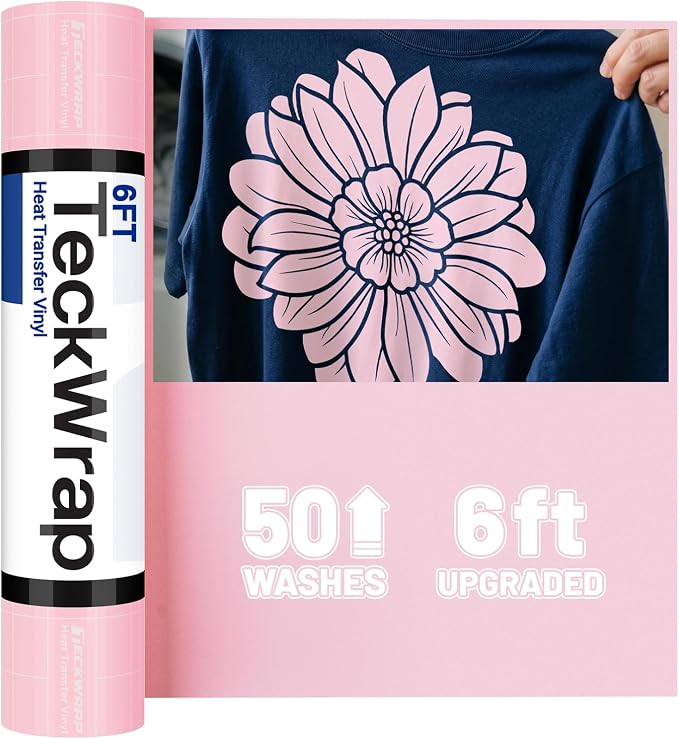 TECKWRAP Heat Transfer Vinyl for T-Shirts, 50+ Washes, REACH Certified & Dryer