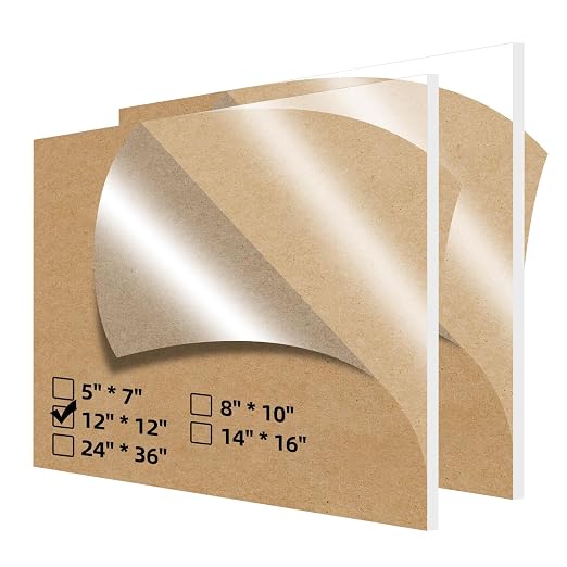 2 Pack 12x12 1/8" Clear Plexiglass Sheets