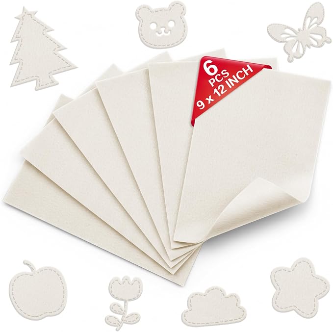 Ivory Soft Felt Sheets for Crafts, 1.6mm Thick, Kids' Crafts, DIY Projects
