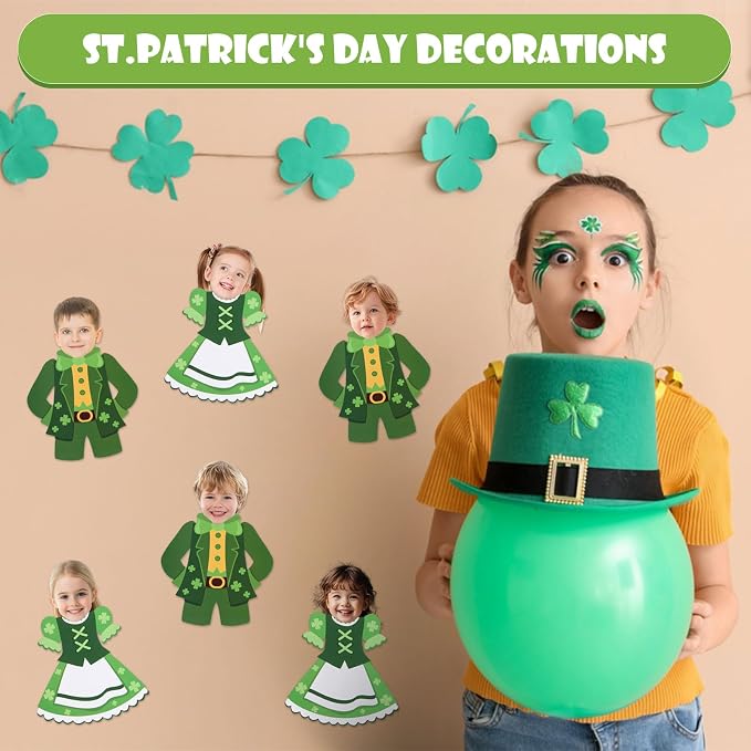 FOBSME 100 Pcs St. Patrick's Day Leprechaun Cutouts 5.91 Inch St. Patrick's Day