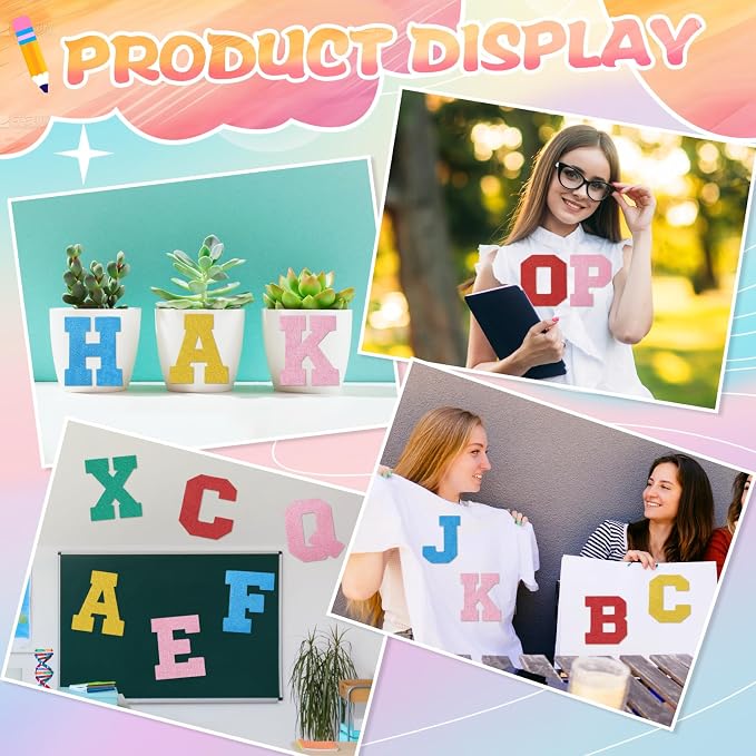 WILLBOND 52 Pcs Glitter Foam Alphabet Letters
