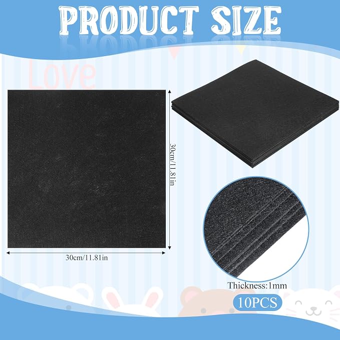 12" X 12" Squares Felt Fabric Sheets