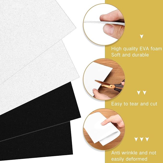 Innconee 30 Pcs Embroidery Foam 3D 3mm EVA Puffy Foam Sheets