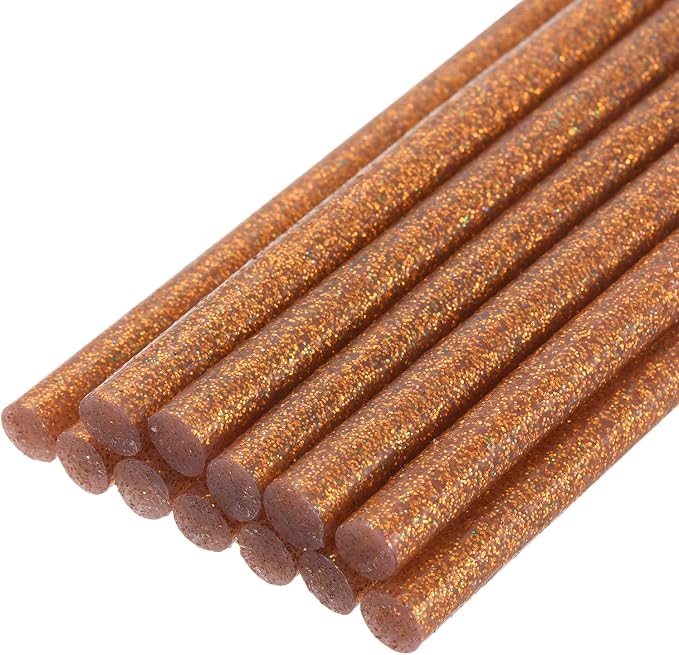 uxcell Mini Hot Glue Sticks for Glue Gun 7mm x 200mm Glitter Bronze Gold 12pcs