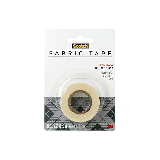 Scotch Removable Fabric Tape, 3/4 in x 180 in, Removable and Double Sided