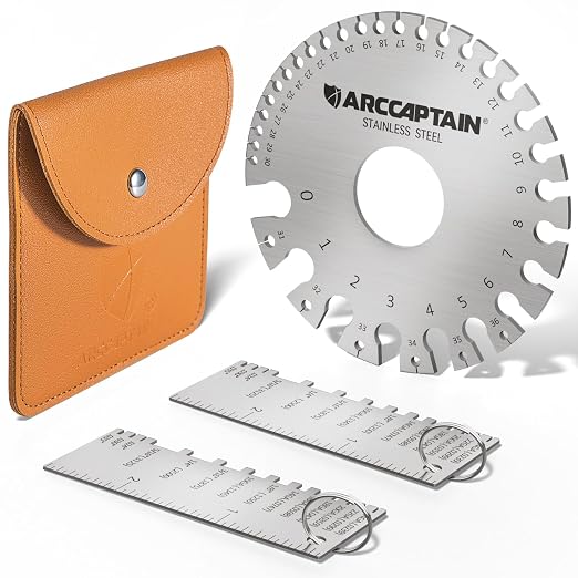 ARCCAPTAIN Metal Gauge Thickness Tool, Metal Thickness Gauge, Stainless Steel