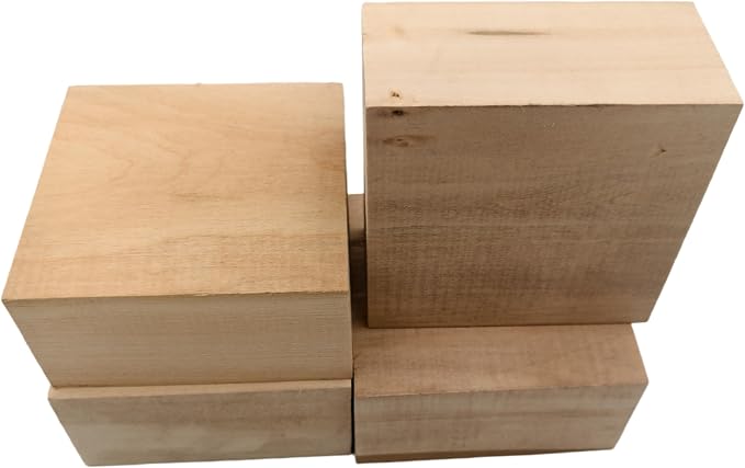 4PCS Basswood Carving Blocks, Whittling Wood Carving Kit, Unfinished Wooden