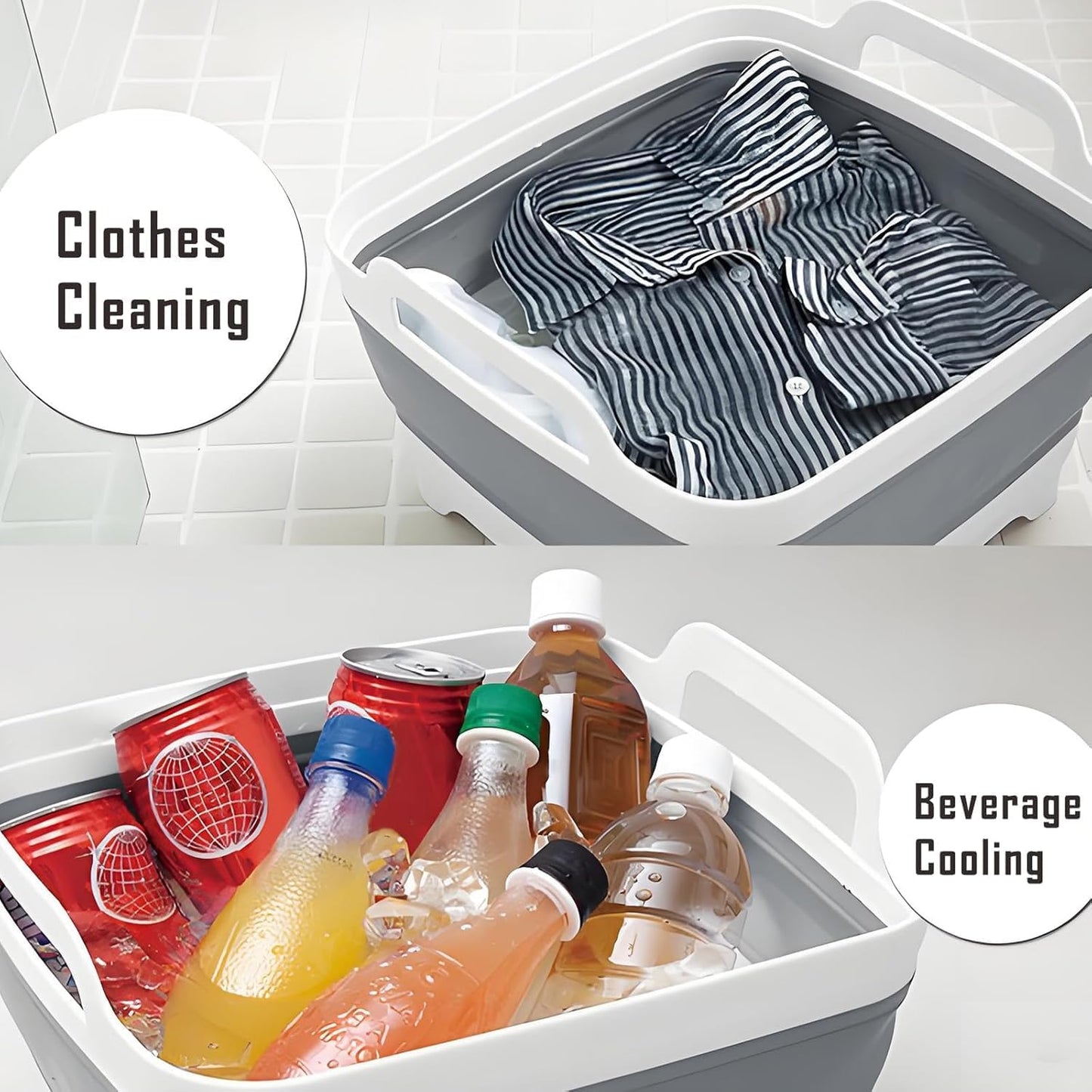 Collapsible Wash Basin For Baby Bottles,Outdoor Multiuse Foldable Sink Tub, Dishpan, Outdoor Camping Sink,Vegetable Washing Basin,Beverage Tubs,RV