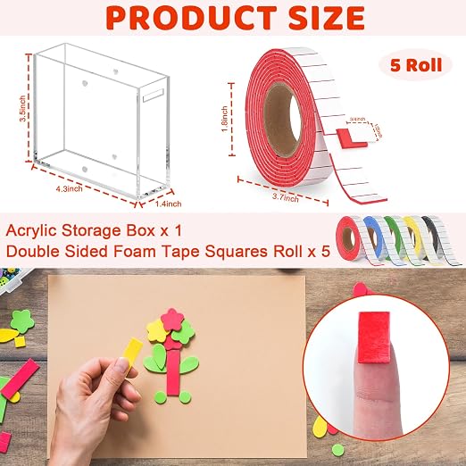 5 Roll Double Sided Foam Tape for Crafts