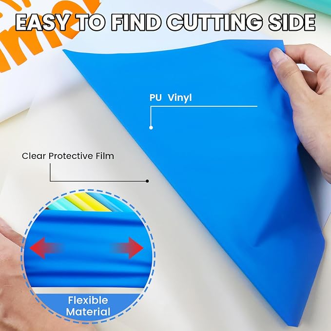 DUEUIOE Heat Transfer Vinyl 13 Pack 12"x10" PU HTV Vinyl Easy to Cut Iron on