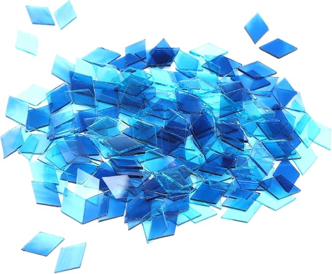 520pcs/100g Diamond Mosaic Tiles, High Transparency Stained Glass Mosaic Tiles