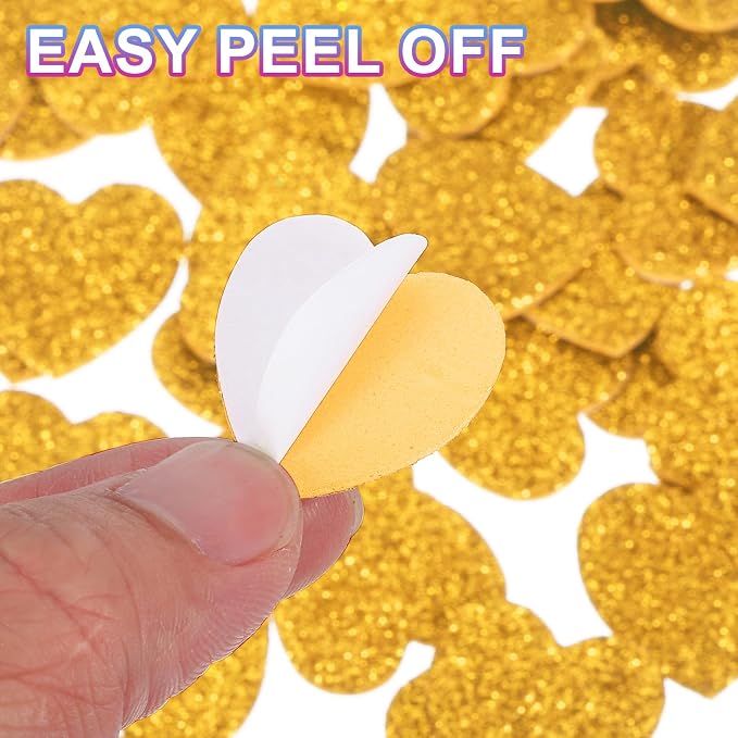 MECCANIXITY 60Pcs Glitter Foam Stickers 1 Inch Self-Adhesive Sparkly