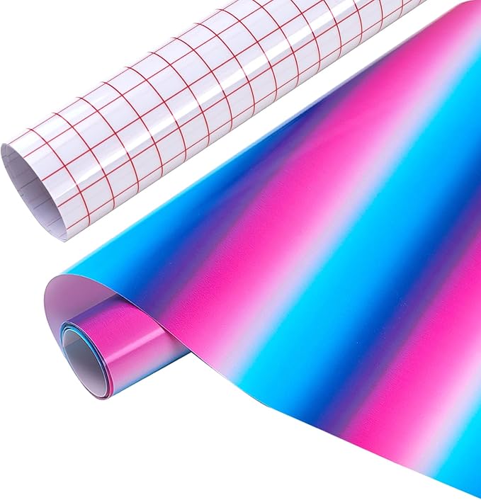 Tintnut Gradient Permanent Vinyl Roll 12in x 5ft Rose Blue Adhesive Vinyl |