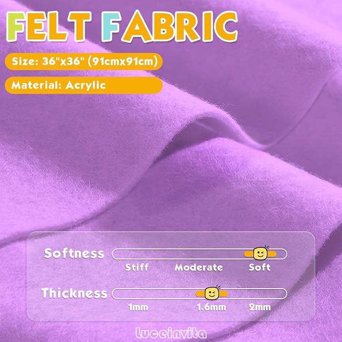 Pastel Lavender 36" X 36" Felt Fabric Sheet