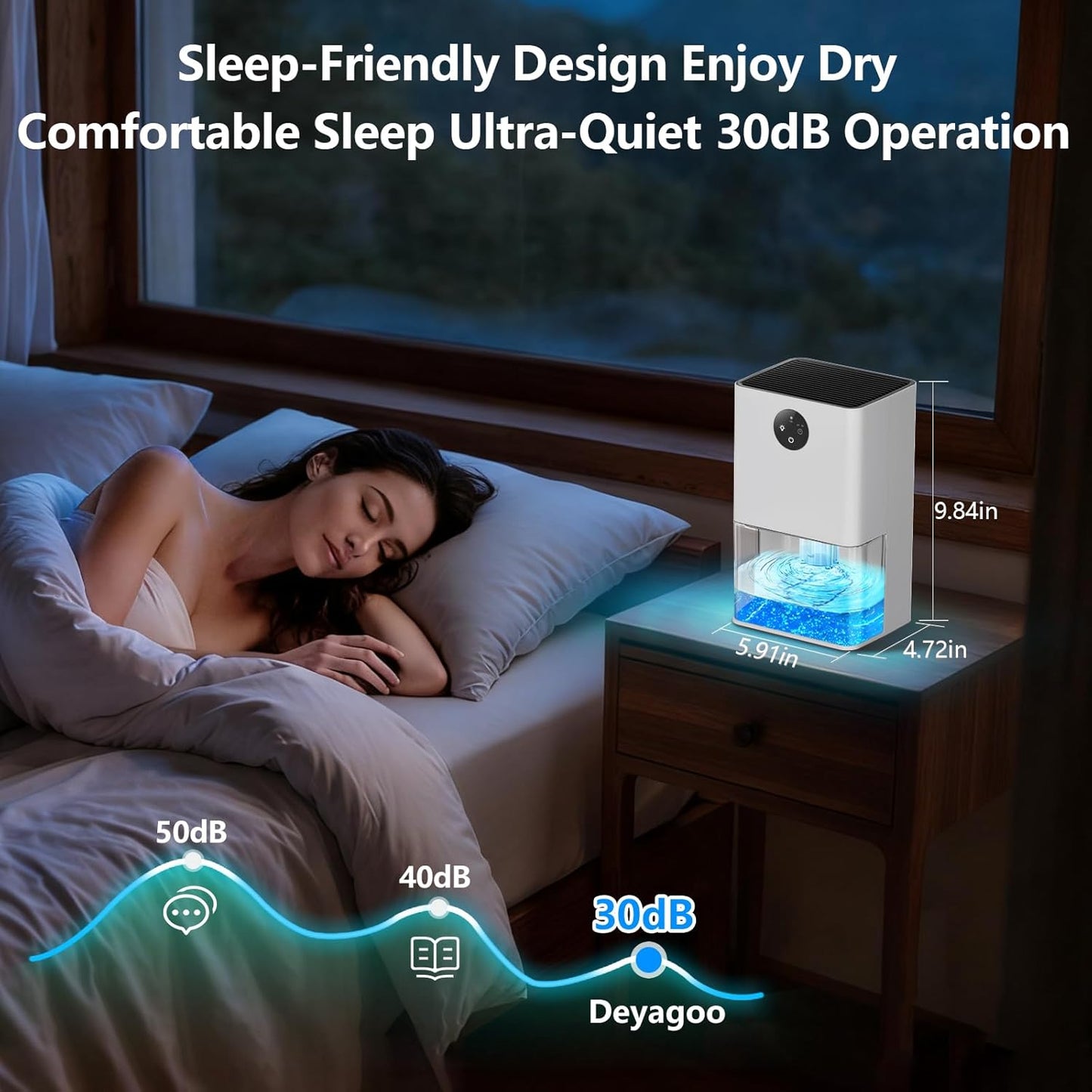 Dehumidifier, 50 OZ Small Dehumidifiers for Room for Home, Quiet with Auto Shut Off, Dehumidifiers for Bedroom, RV, Closet