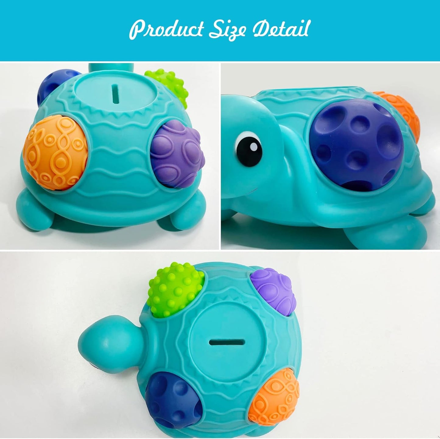 Sensory Balls Montessori Toys for Babies 6-12 Months, Baby Sensory Toys Turtle Toys Bright Color Textured Multi Soft Balls, BPA Free Ball for Toddlers 1-3 Teething Gifts