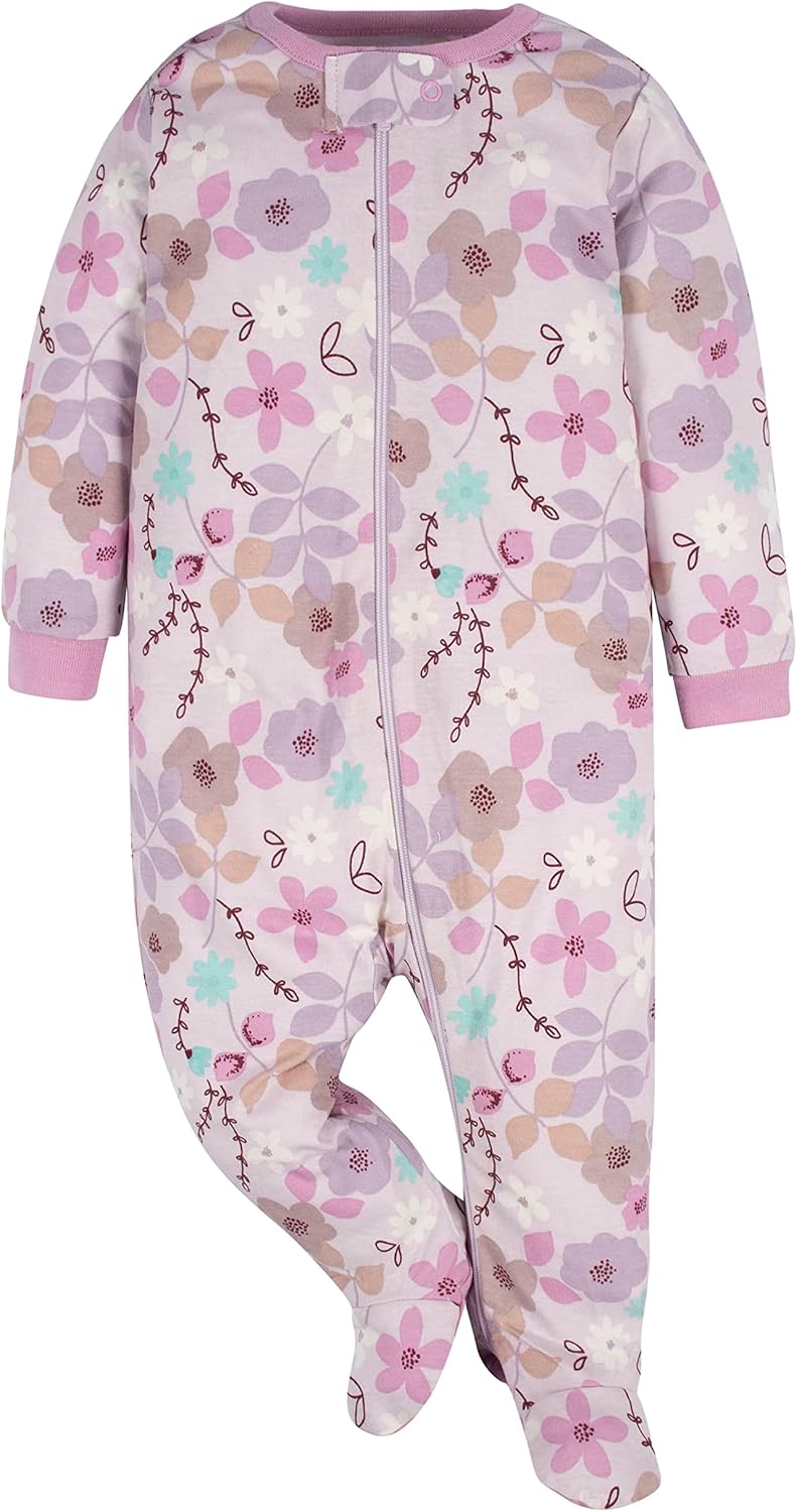 Gerber Baby Girls 4 Pack Sleep 'N Play Footie