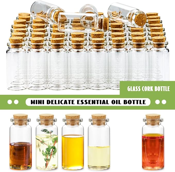 WFPLUS 60 Pcs 10ml Small Glass Bottles