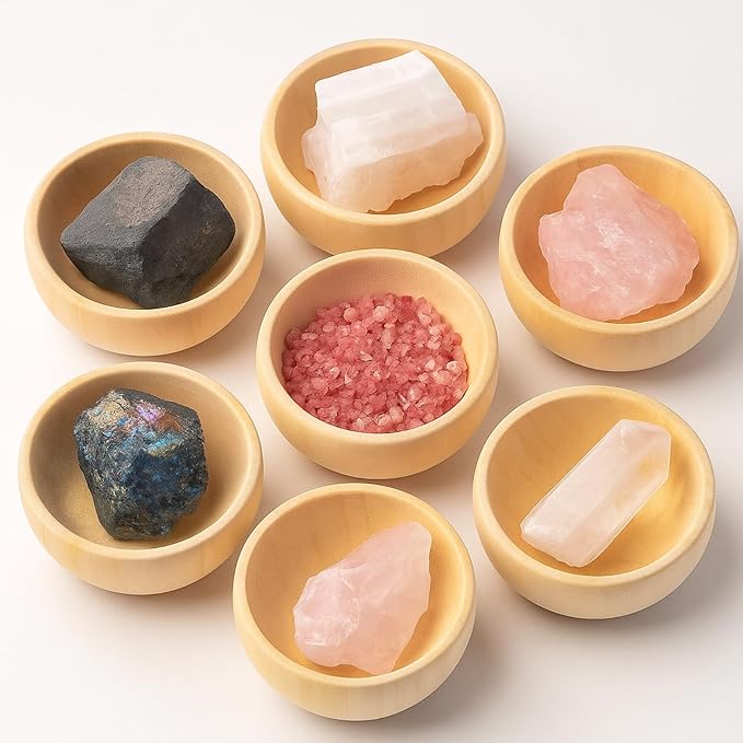 ZENFUN 20 Pack Wooden Pinch Bowls, Mini Unfinished Bowl Set