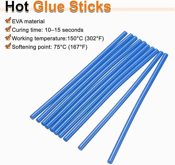HARFINGTON 10pcs Hot Glue Sticks 0.28" Dia x 5.91" Long EVA Mini Hot Melt