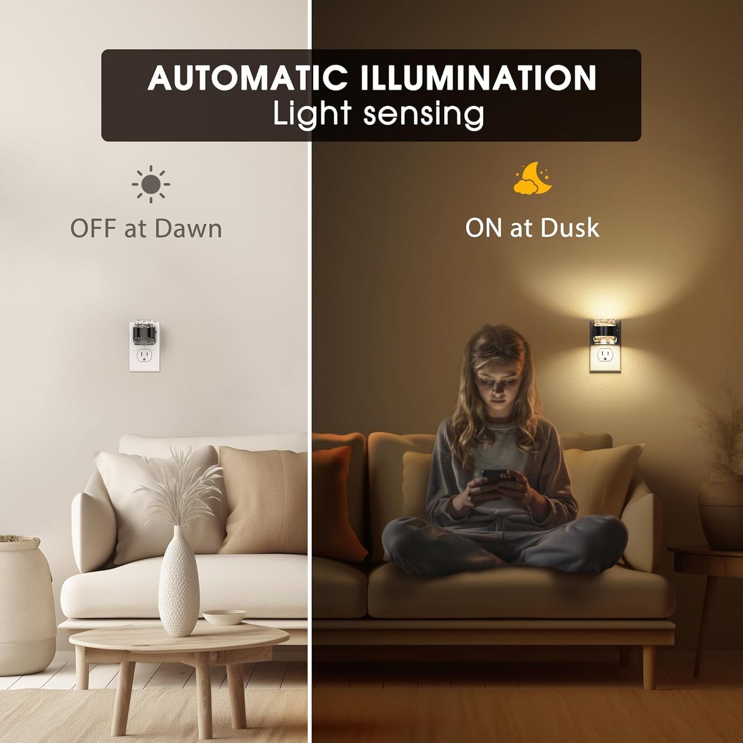 Briignite LED Night Light Plug into Wall - Dimmable Night Light with Bubble Design 3000K/4000K/5000K & 3 Brightness Levels for Baby Nursery, Hallway, Bathroom, Kids Room, 3CCT