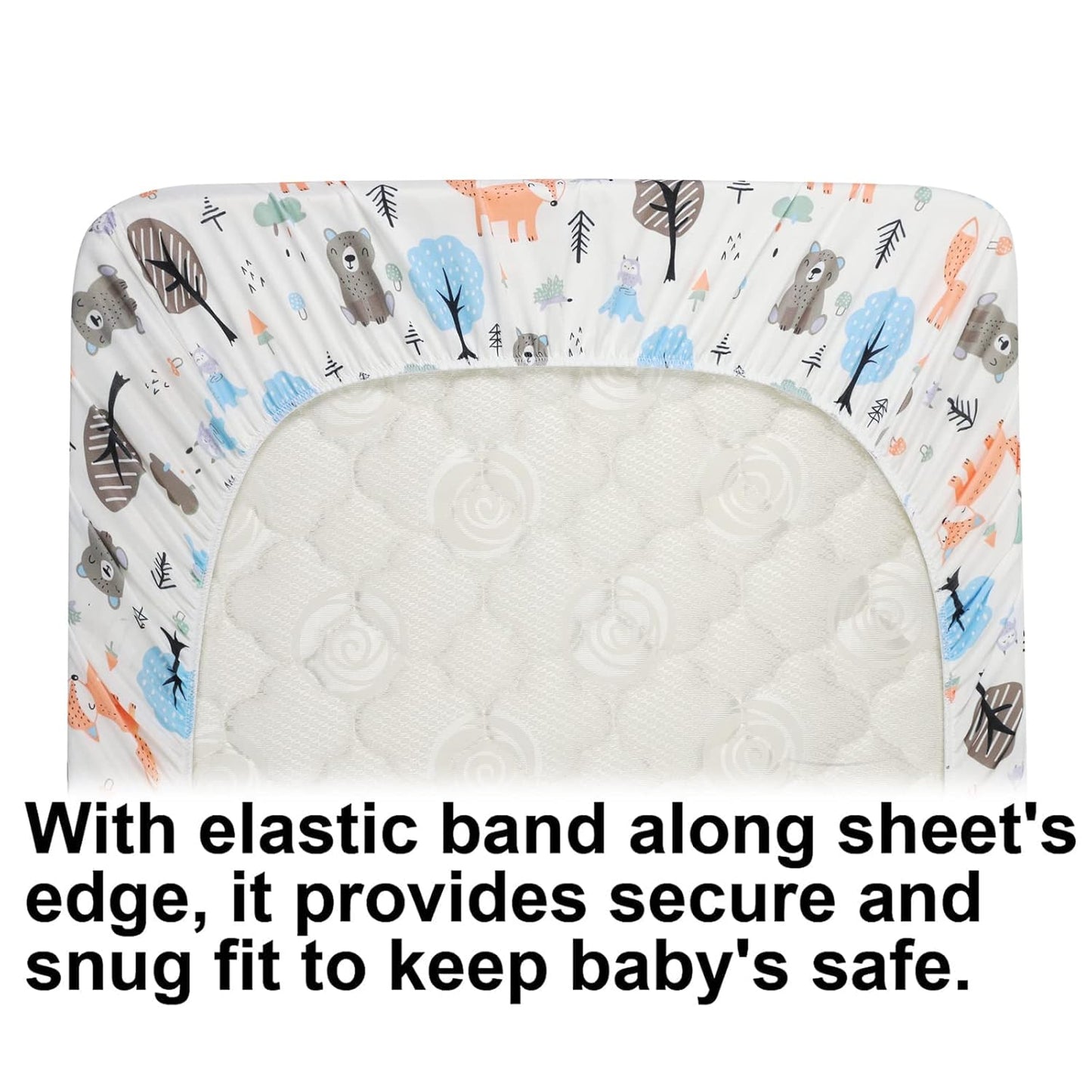 Onacosht Bassinet Sheets for Baby Boy and Girl, Stretchy Fitted Sheet Universal for Bassinet Cradle Hourglass Oval Rectangle Pad/Mattress, 4 Pack Undersea Fish, Animal and Dinosaur Printing