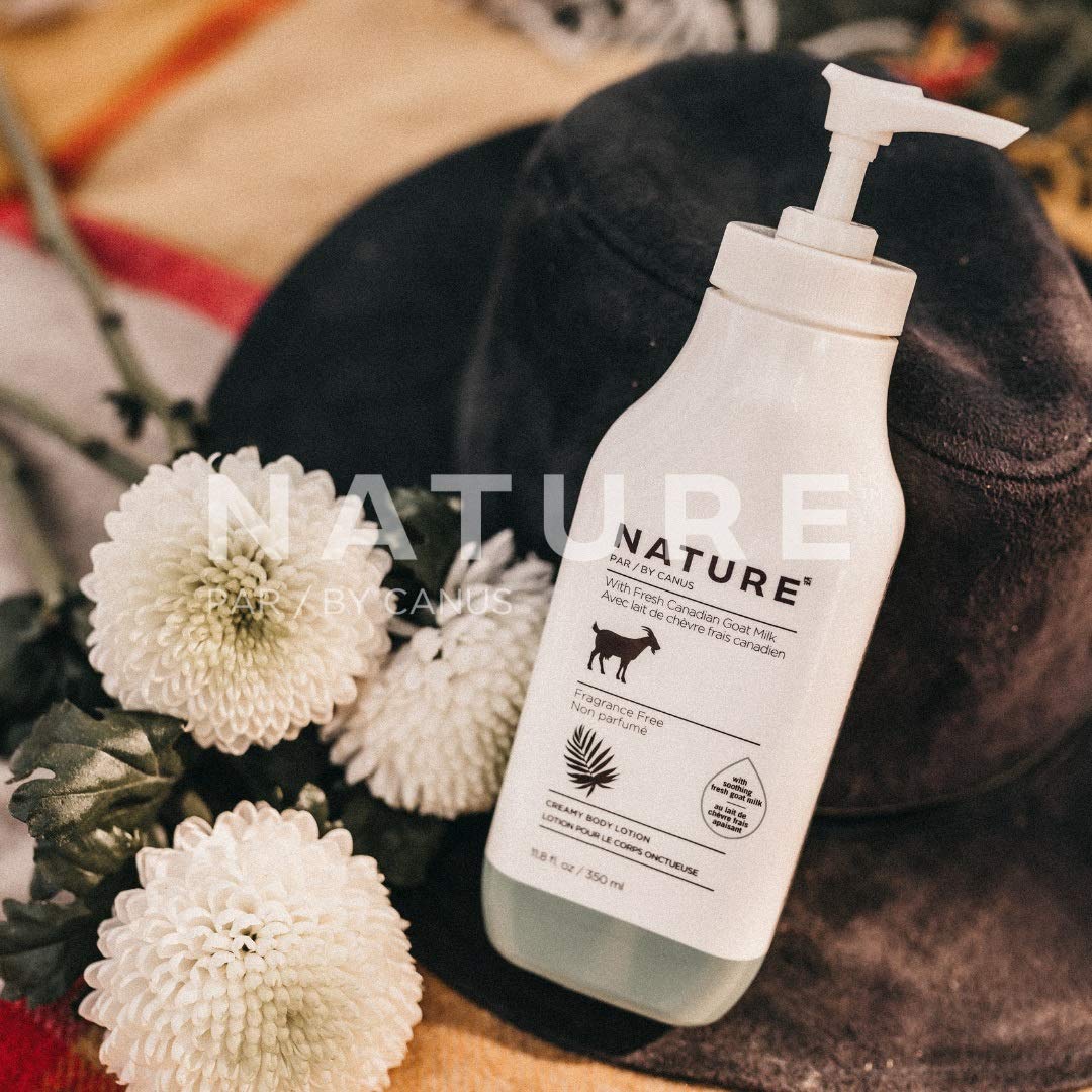 Nature by Canus Creamy Body Lotion, Fragrance Free, 11.8 Oz, With Smoothing Fresh Canadian Goat Milk, Vitamin A, B3, Potassium, Zinc, and Selenium