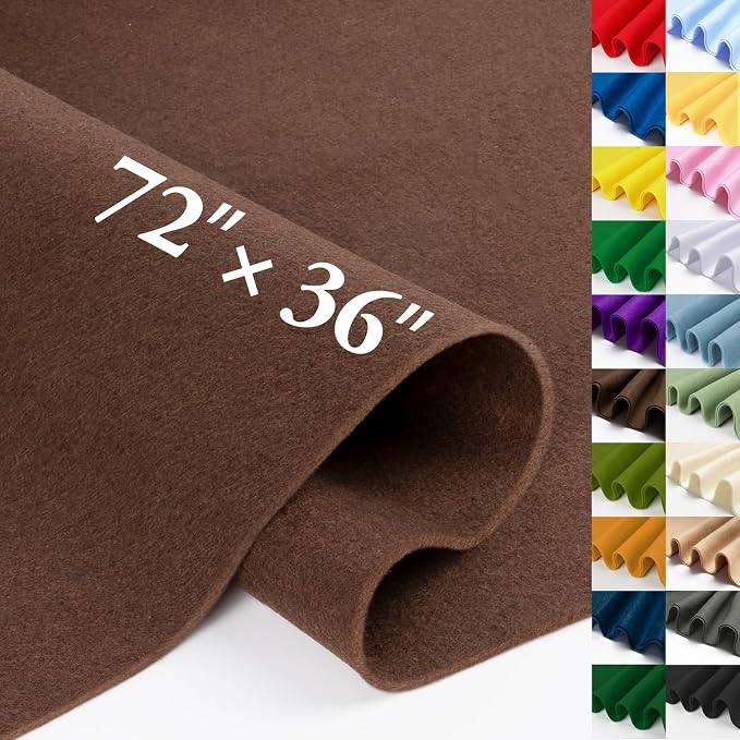 Chocolate Brown Fabric Sheet 72" X 36", 1.4mm Thick Large Soft Durable Flexible