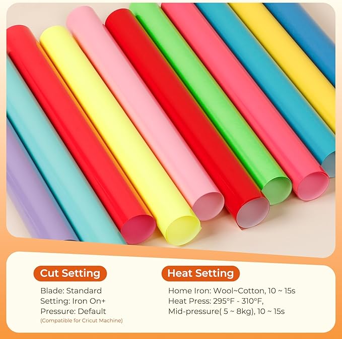 HTVRONT Bright Heat Transfer Vinyl